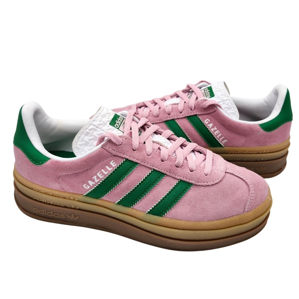Adidas Gazelle Bold W True Pink Green Platform Sneakers IE0420 Womens Size 6